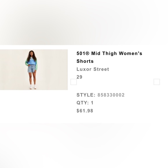 Levi's 501 Blue Distressed Jean Shorts - Picture 5 of 5